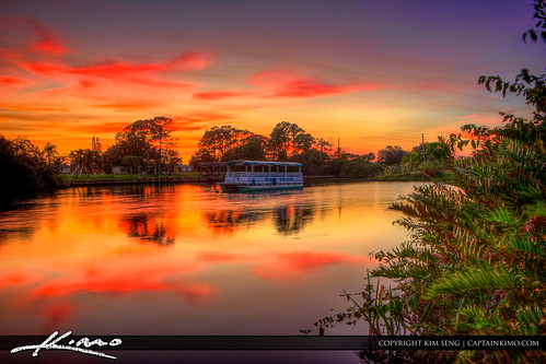 Sunset Over Port St Lucie at the St Lucie River by Captain Kimo