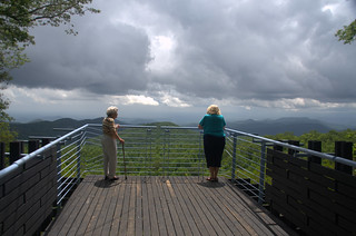 Mom and Glynda at Sassafras Mountain