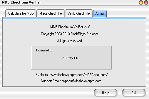 MD5 Checksum Verifier v4.9