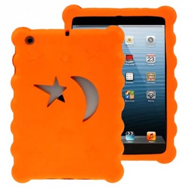 Ipad Mini Orange Moon and Star Case by gogetsell