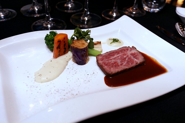 Japanese Premium Wagyu Beef served Wellington Style, Sauce de Bouef