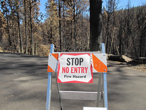 Signs like this line the roads leading to the Groveland Entrance of Yosemite National Park