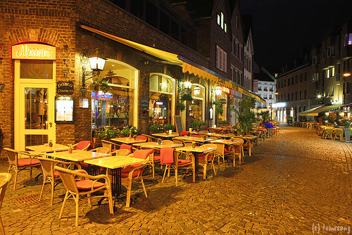 Street in Aachen at Night