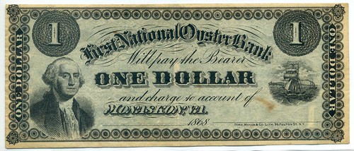 National Oyster Bank One Dollar front