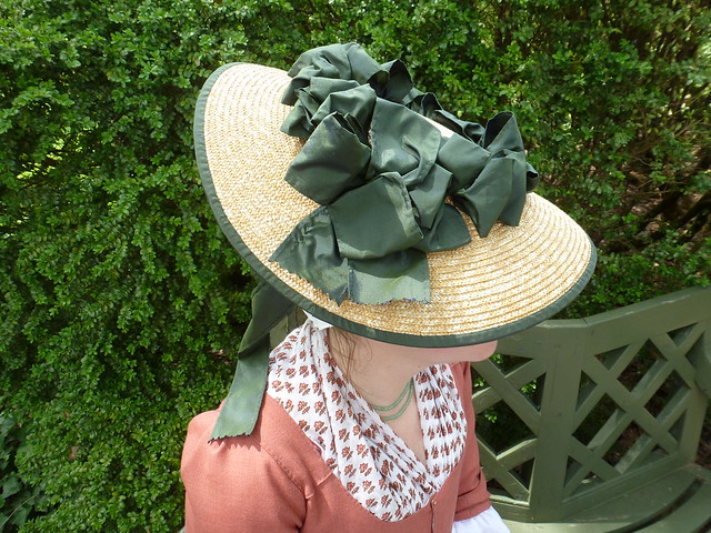 blue/green trimmed and lined hat