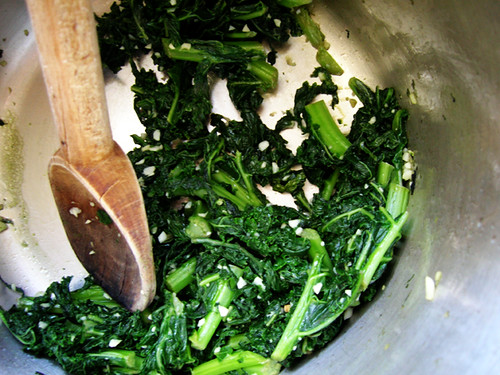blanched and sauteed kale