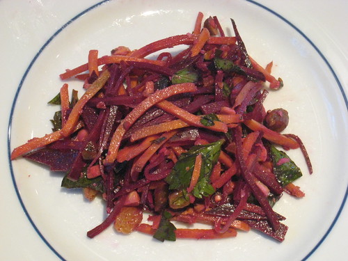Carrot and Beet Slaw with Pistachios and Raisins matt