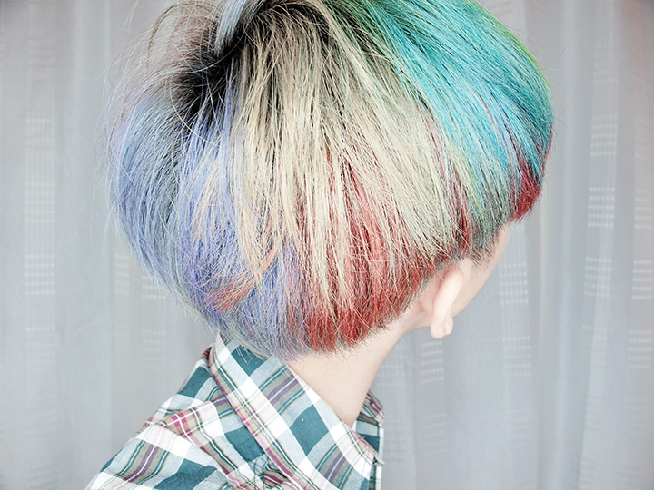 back rainbow hair colours
