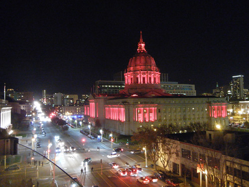 DSCN7460_ San Francisco City Hall & Opera House, seen from Symphony Hall, 30 Nov 2013
