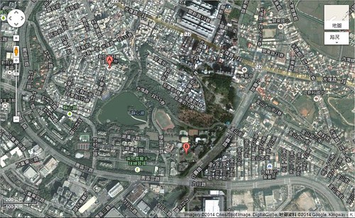 從科園國小附近的衛星地圖看來，綠地只是是城市住宅區中的鑲嵌塊