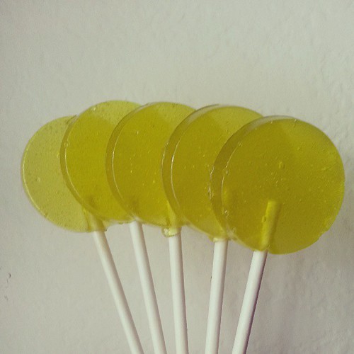 Green Apple Lollipops. So yummy and I made them myself! :-D