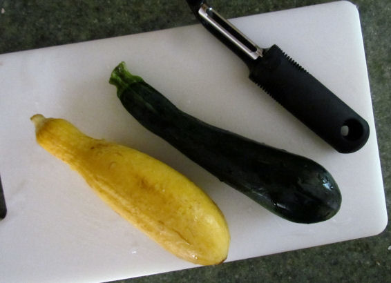 Yellow Squash and Zucchini for Noodles with a vegetable peeler