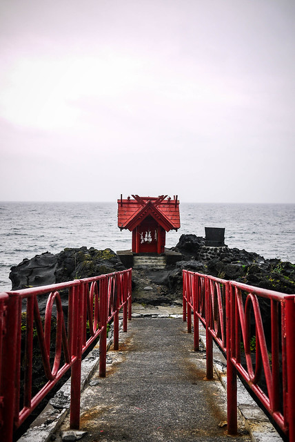 A small shrine on the coast on Rishiri Island, Japan