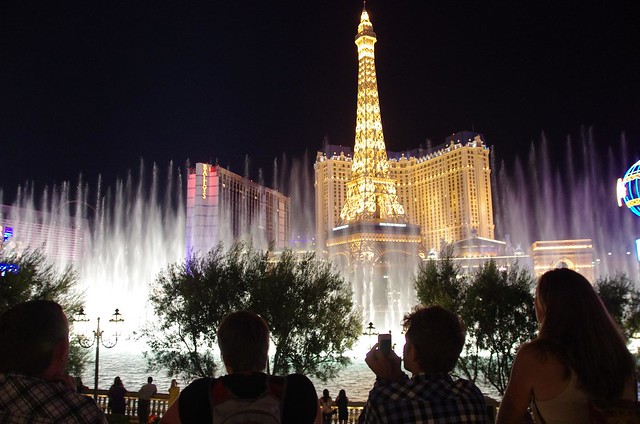 Watching Bellagio Fountains - Las Vegas