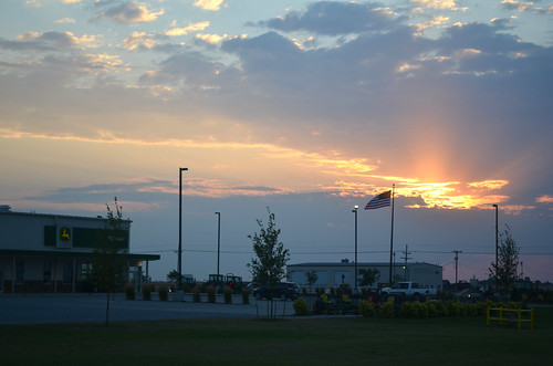 A beautiful fourth of July sunrise at the Pratt John Deere