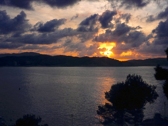 Sunrise over Mallorca, Spanish Baleares, 1976