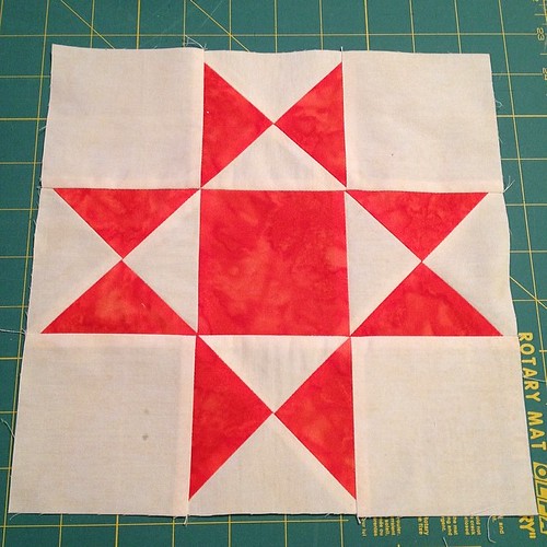Next step in the #batiks #quilt is star blocks. First one made this morning! #ohcraft #darlingjillquilts