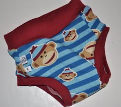  Bumstoppers TrainingBums Size 4 Striped Sock Monkey