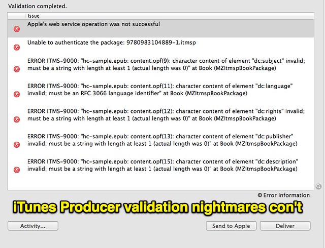 iTunes Producer validation nightmares continued...