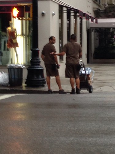 Deliverymen chatting, UES