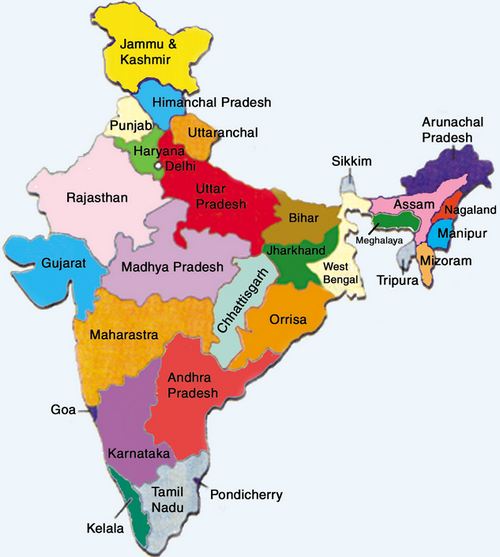 Map-India-Political Geography Answerkey CAPF 2013