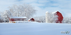 Fresh Winter snow on a historic Michigan Farm by Michigan Nut