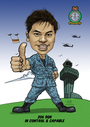 KY Ting digital caricature for Singapore Air Force