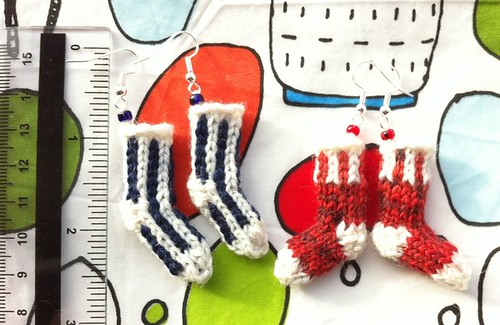 Yankees and Red Sox Earrings! by Beatrixknits