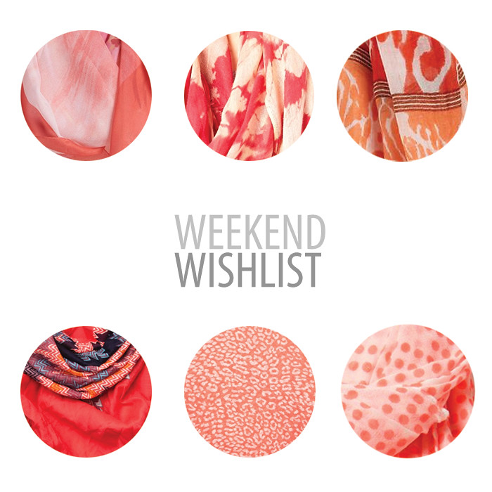 ww_scarves, wishlist, bright summer scarves, coral scarf, patterned scarf, shopping post