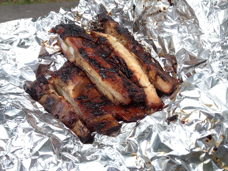 Smoked BBQ pork ribs roadside stand Front Royal, VA
