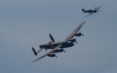 AVRO Lancaster, Spitfire, Hurricane & Dakota from Nottingham Forces Day. 30-06-2013