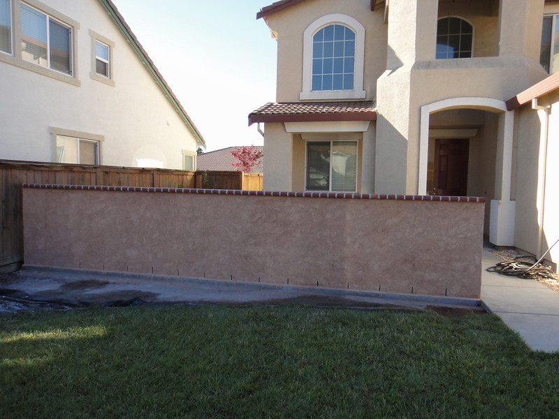 Front Yard Block Wall Finished