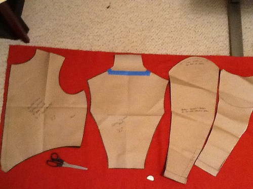 In Progress Pattern, Red Men's Outfit, from 1560's Italy, based heavily on Moroni portraits on MorganDonner.com