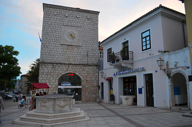 Main square and well, Krk, Croatia