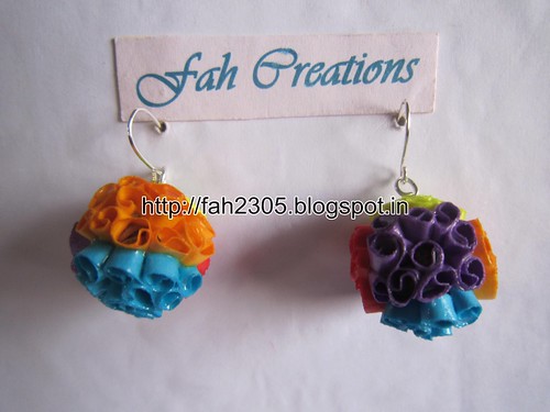 Handmade Jewelry - Beehive Quilling Paper Globe Earrings (Big) by fah2305
