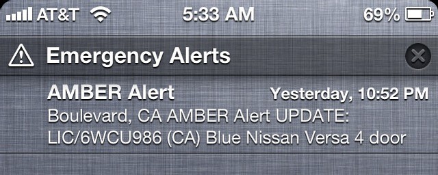 Amber Alert Notification