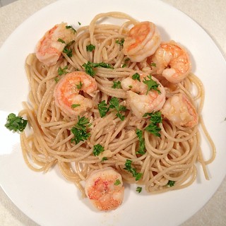 Cajun shrimp and noodles