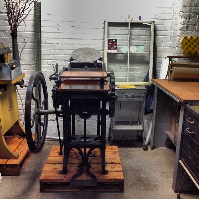 So lucky to have this place. Love my little studio. #letterpress