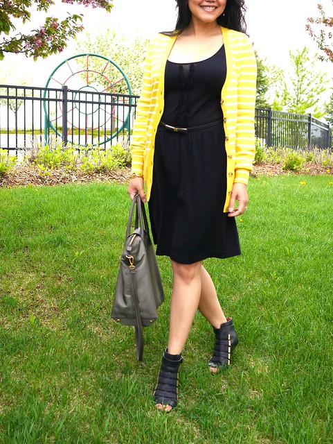 banana republic yellow long sweater - qi cashmere dress - givenchy shoes - prada nylon bag5