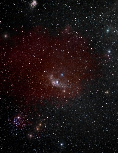 Bubble nebula - DSLR colour and CCD Ha Luminosity by Mick Hyde