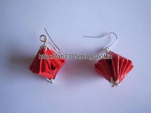 Handmade Jewelry - Origami Unit Diamond Paper Earrings (5) by fah2305