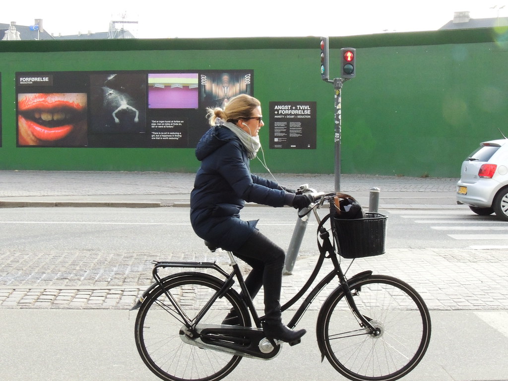 Classic Copenhagen Bicycle Girl