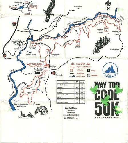 Way Too Cool 50K Course Map
