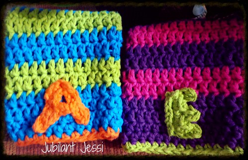 crocheted letters of their first names... cute!