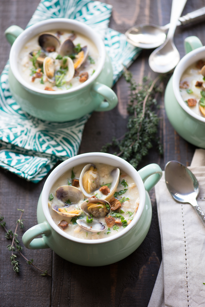 Best Ever New England Clam Chowder. Hands down the best ever New England Clam Chowder recipe ever. Lightened up with low fat milk and half and half and a whopping 4lbs of chopped sea clams!