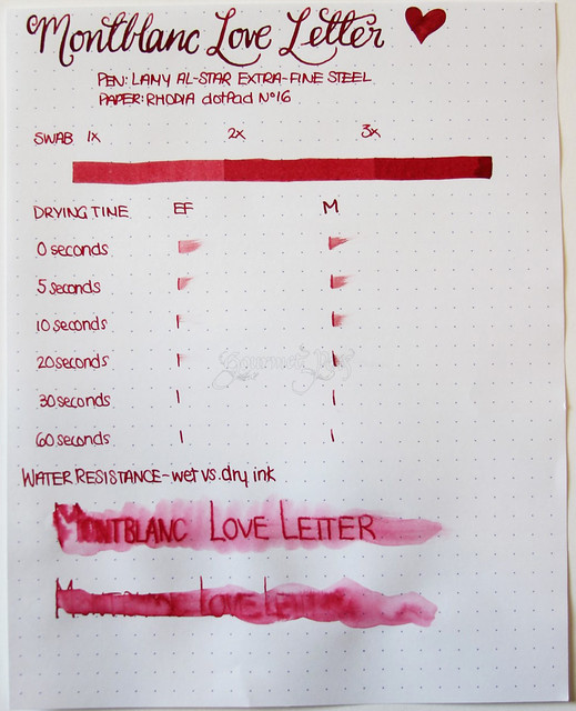 Montblanc Je T'aime Love Letter Ink Writing Samples
