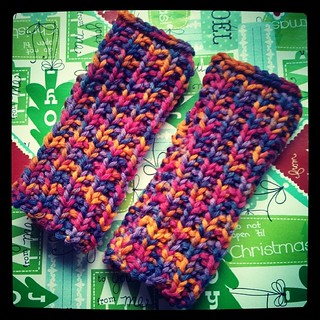 Another set of bulky gauntlets off the needles for a Christmas gift #knitting #handmade #knitstagram