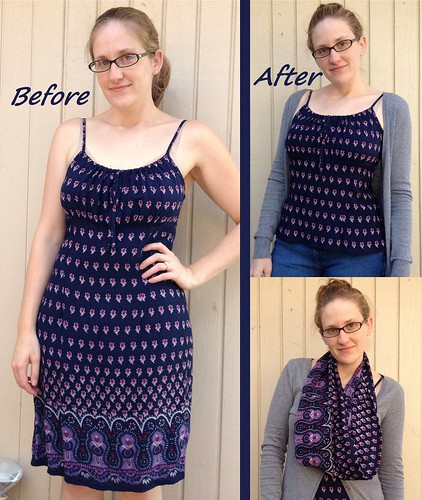 Navy Dress Refashion - Before & After