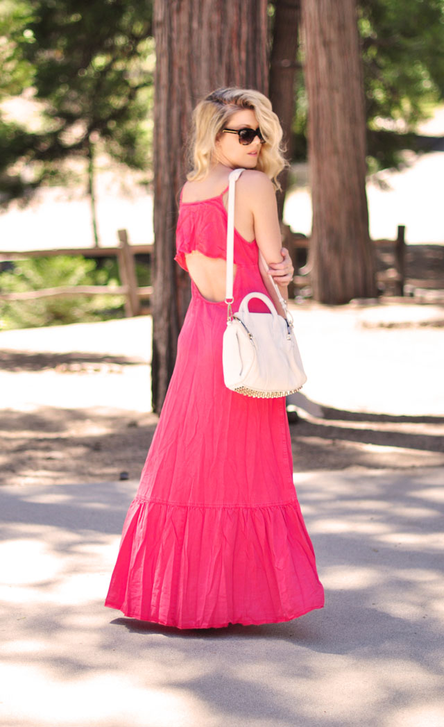 Coral Backless Maxi