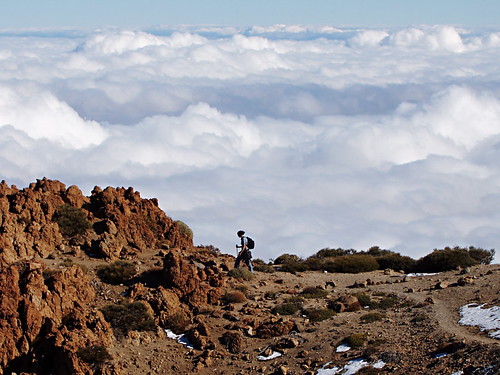 Walking above the clouds in Teide National Park